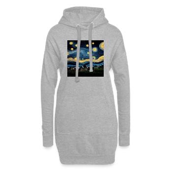 Starry night - Art - Sweat-shirt à capuche long Femme - gris chiné - Devant