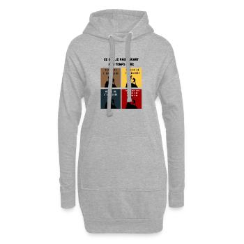 ce que je fais durant mon temps libre escalade - Sweat-shirt à capuche long Femme - gris chiné - Devant