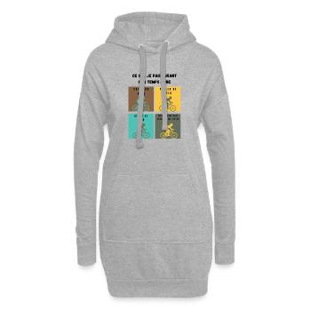 ce que je fais durant mon temps libre vélo - Sweat-shirt à capuche long Femme - gris chiné - Devant