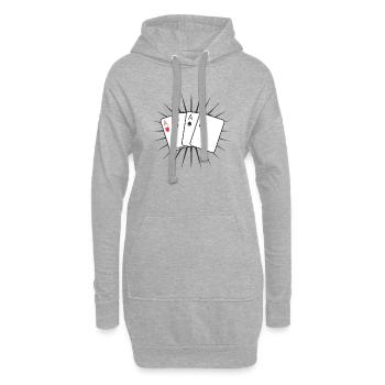 Poker - 4 aces Coat of Arms - Sweat-shirt à capuche long Femme - gris chiné - Devant