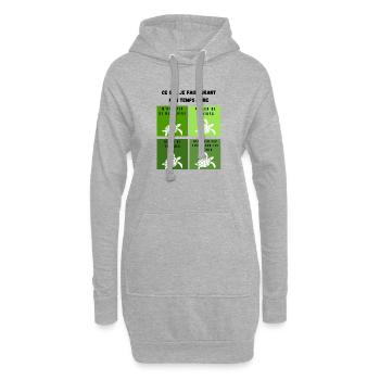 ce que je fais durant mon temps libre tortue - Sweat-shirt à capuche long Femme - gris chiné - Devant
