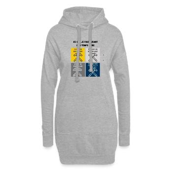 ce que je fais durant mon temps libre bricolage - Sweat-shirt à capuche long Femme - gris chiné - Devant