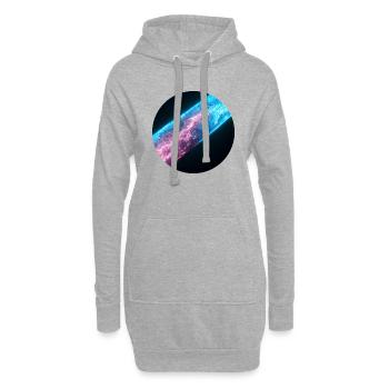 Blitz in roter und blauer Farbe - Hoodie-Kleid - Grau meliert - Vorne