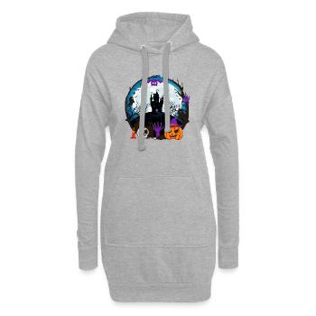 Halloween Gruselhexe Horror Geist Monster - Hoodie-Kleid - Grau meliert - Vorne