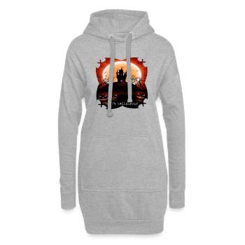 Halloween Gruselhexe Horror Geist Monster - Hoodie-Kleid - Grau meliert - Vorne