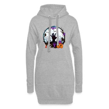 Halloween Gruselhexe Horror Geist Monster - Hoodie-Kleid - Grau meliert - Vorne