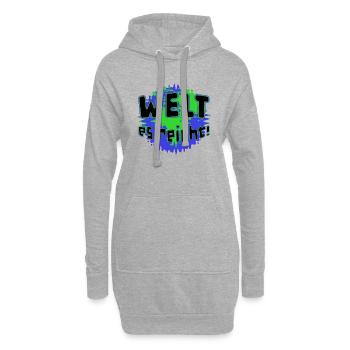 WELT - es reicht! - Hoodie-Kleid - Grau meliert - Vorne