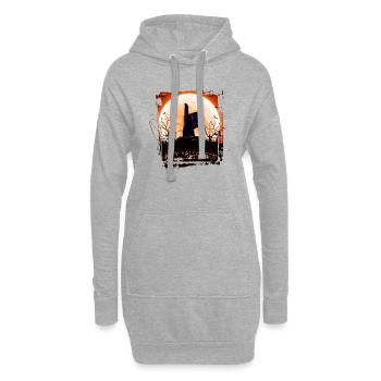 Halloween Gruselhexe Horror Geist Monster - Hoodie-Kleid - Grau meliert - Vorne