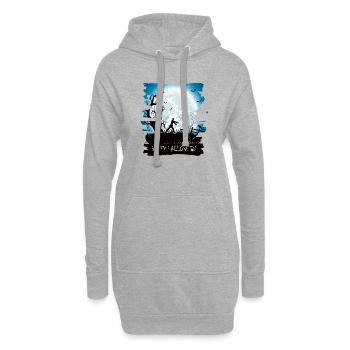 Halloween gruselige Hexe Horror Geist Monster - Hoodie-Kleid - Grau meliert - Vorne