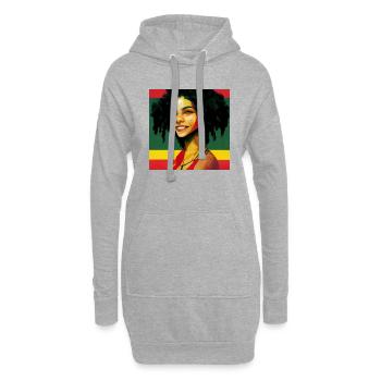 She is in love with a rastaman - Hoodie-Kleid - Grau meliert - Vorne