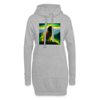 Rastafari lion on mountain in Jamaica AI painting - Hoodie-Kleid - Grau meliert - Vorne