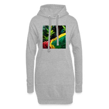 Rastafari smoking weed in the jungle AI painting - Hoodie-Kleid - Grau meliert - Vorne