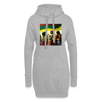 women at a reggae conert - Hoodie-Kleid - Grau meliert - Vorne