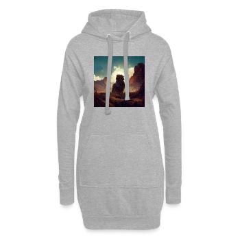 ron comme un lion dans - Sweat-shirt à capuche long Femme - gris chiné - Devant