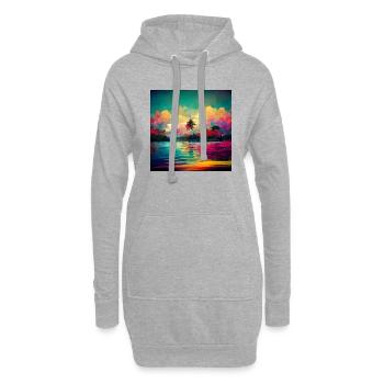 Paradis coloré - Sweat-shirt à capuche long Femme - gris chiné - Devant