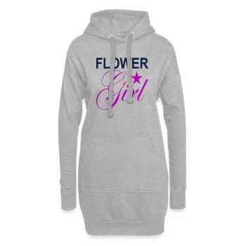 Fille de fleurs - Sweat-shirt à capuche long Femme - gris chiné - Devant