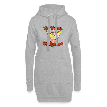 Du willst meine Banane - Hoodie-Kleid - Grau meliert - Vorne