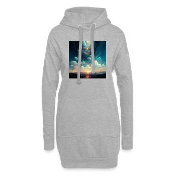 Univers sans fin - Sweat-shirt à capuche long Femme - gris chiné - Devant