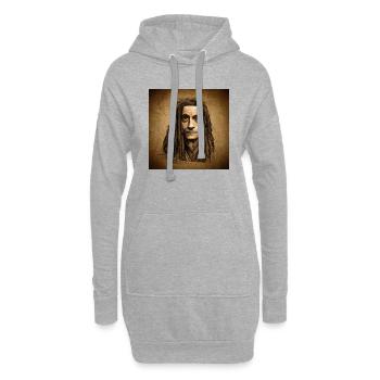 Rastaman Da Vinci -Stil - Hoodie-Kleid - Grau meliert - Vorne