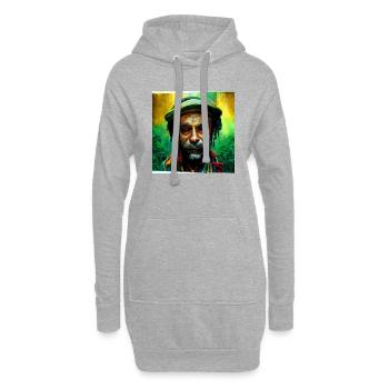 Alter Rastafari -Mann Malerei - Hoodie-Kleid - Grau meliert - Vorne