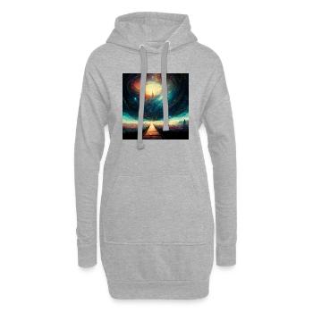 Univers sans fin - Sweat-shirt à capuche long Femme - gris chiné - Devant