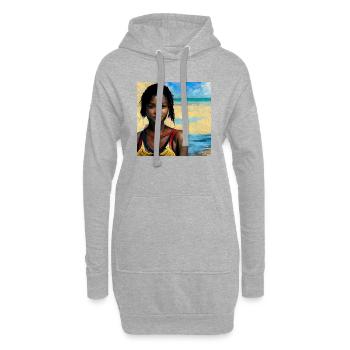 Belles femmes haïtiennes en bikini peinture - Sweat-shirt à capuche long Femme - gris chiné - Devant