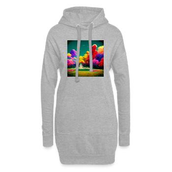 Tours dans l’arc-en-ciel - Sweat-shirt à capuche long Femme - gris chiné - Devant
