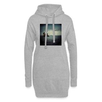 Insel Liebesmalerei - Hoodie-Kleid - Grau meliert - Vorne