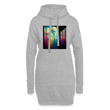 Tours dans l’arc-en-ciel - Sweat-shirt à capuche long Femme - gris chiné - Devant