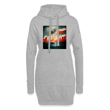 Kein Krieg Trauriges Gemälde - Hoodie-Kleid - Grau meliert - Vorne
