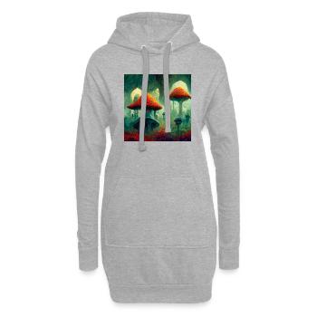 Peinture aux champignons magiques - Sweat-shirt à capuche long Femme - gris chiné - Devant