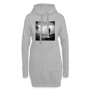 Stellen Sie Sich Vor, Es Ist Krieg Und Niemand - Hoodie-Kleid - Grau meliert - Vorne
