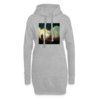 Stellen Sie Sich Vor, Es Ist Krieg Und Niemand - Hoodie-Kleid - Grau meliert - Vorne