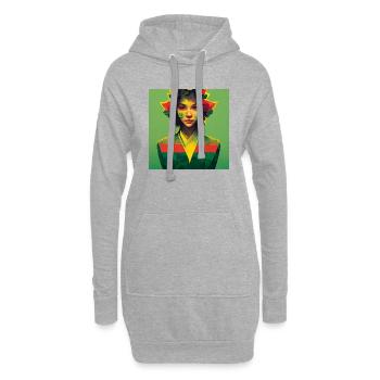 Ganja Girl Painting - Hoodie-Kleid - Grau meliert - Vorne