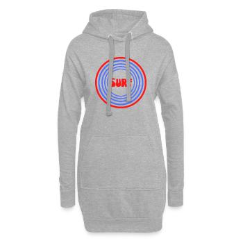 Surf Rouge Cercles - Sweat-shirt à capuche long Femme - gris chiné - Devant