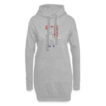 Denken Sie über den Tellerrand hinaus positive Gedanken glücklich - Hoodie-Kleid - Grau meliert - Vorne