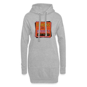 Wir sind die DEMONS besten Freunde - Hoodie-Kleid - Grau meliert - Vorne