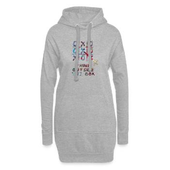 Denken Sie über den Tellerrand hinaus positive Gedanken glücklich - Hoodie-Kleid - Grau meliert - Vorne