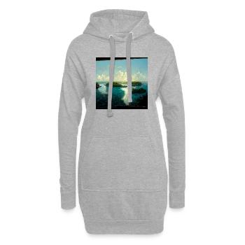 Peinture Future Paradise Island - Sweat-shirt à capuche long Femme - gris chiné - Devant