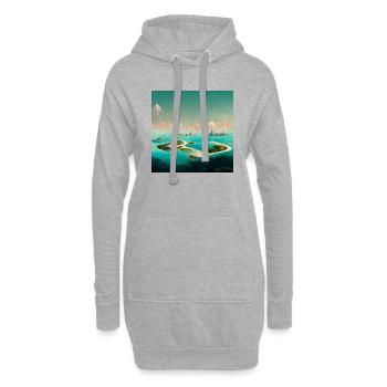 Peinture Future Paradise Island - Sweat-shirt à capuche long Femme - gris chiné - Devant