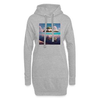 Peinture Future Paradise Island - Sweat-shirt à capuche long Femme - gris chiné - Devant