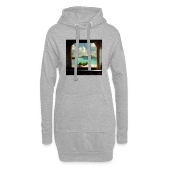 Paradise Island Painting - Hoodie-Kleid - Grau meliert - Vorne