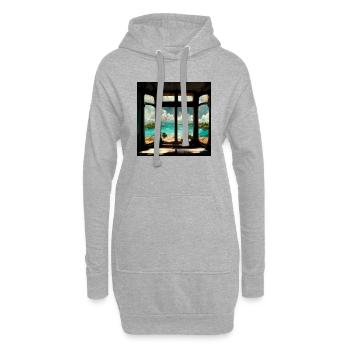 Paradise Island Painting - Hoodie-Kleid - Grau meliert - Vorne