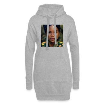 Belle femme noire haïtienne - Sweat-shirt à capuche long Femme - gris chiné - Devant