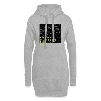 Denken Sie über den Tellerrand hinaus positive Gedanken glücklich - Hoodie-Kleid - Grau meliert - Vorne