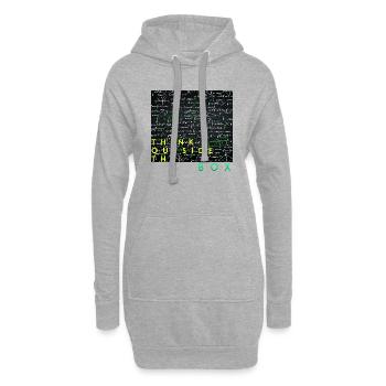 Denken Sie über den Tellerrand hinaus positive Gedanken glücklich - Hoodie-Kleid - Grau meliert - Vorne