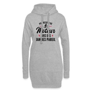 humour cycliste - pas besoin de moteur - Sweat-shirt à capuche long Femme - gris chiné - Devant