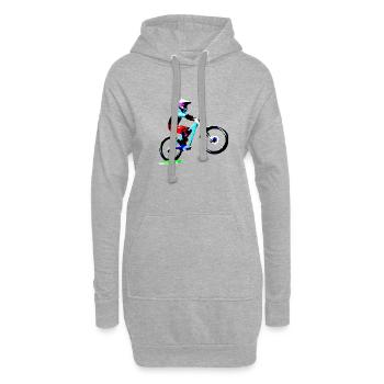 MTB bergab - Hoodie-Kleid - Grau meliert - Vorne