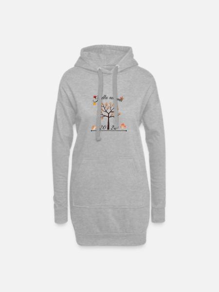 Hallo Herbst - Hoodie-Kleid - Grau meliert