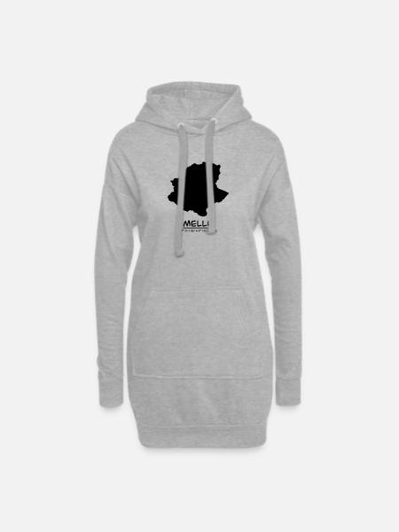 Melle Umriss und Koordinaten - Hoodie-Kleid - Grau meliert